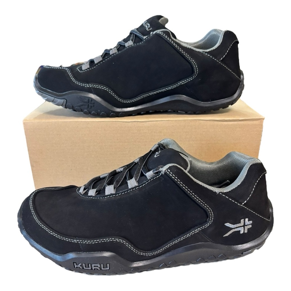 KURU Chicane Shoes Mens Size 8.5 Black Nubuck Walking Trail Sneakers Comfort